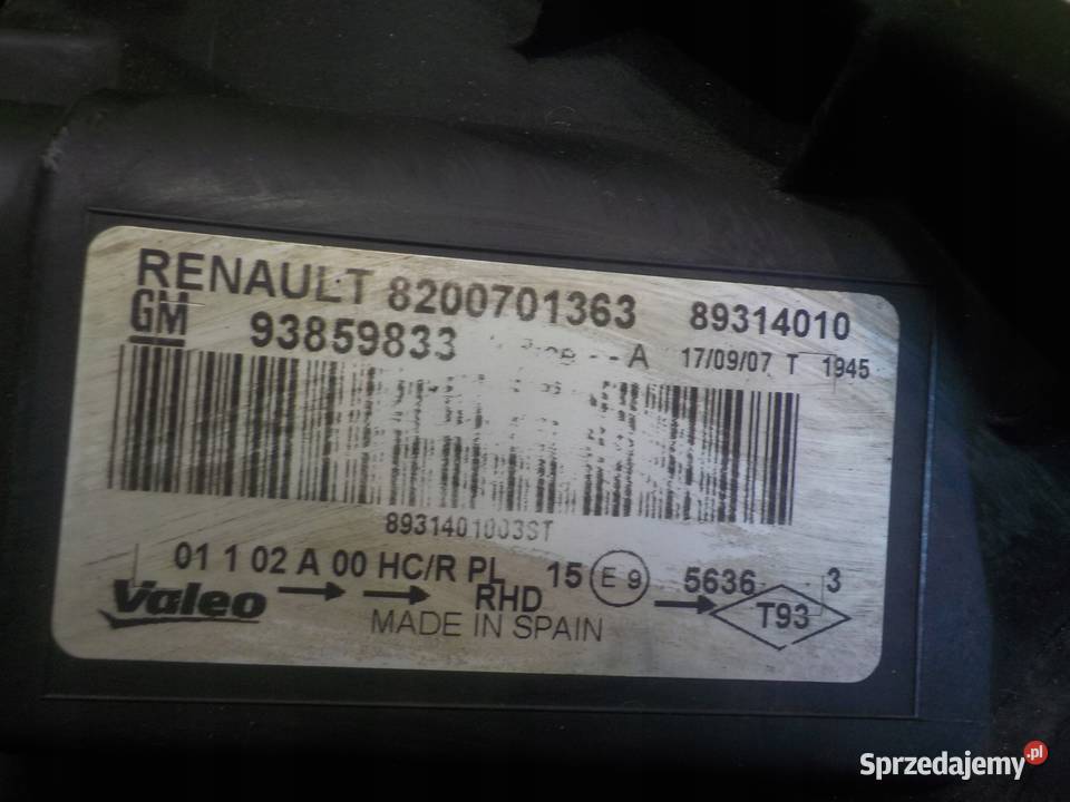 OPEL VIVARO A I LIFT 07r lampa lewa przod Lampy przednie Suków