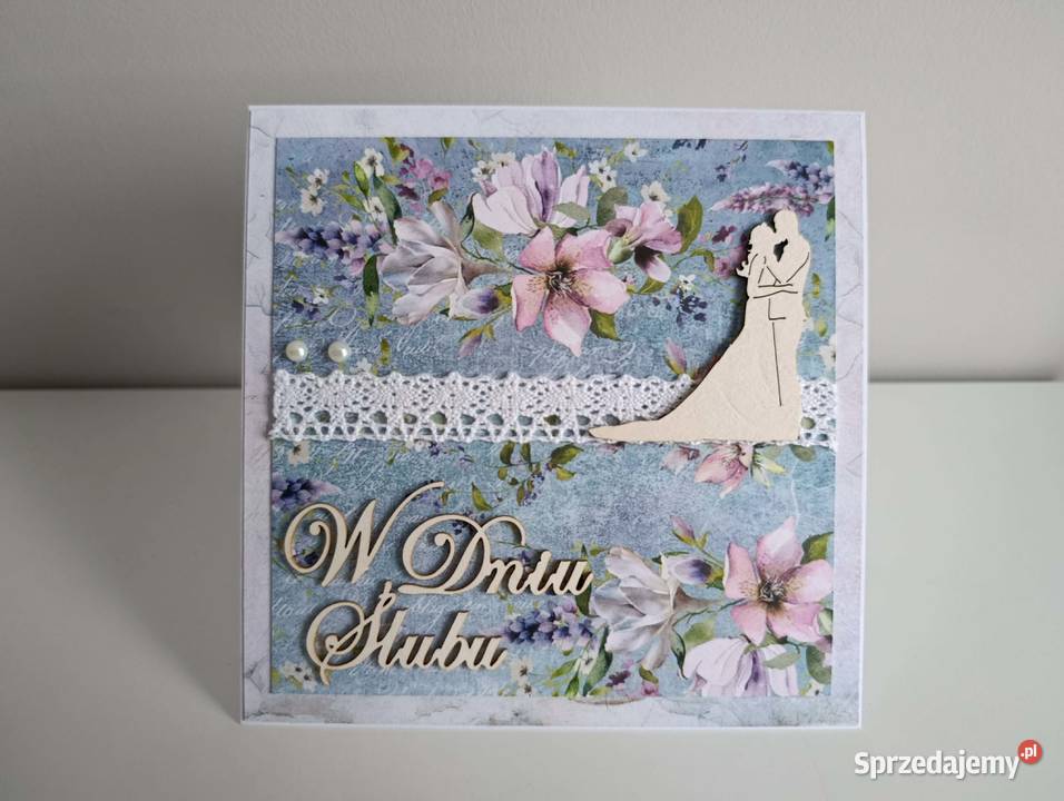 Kartka ręcznie robiona na Ślub handmade Łódź
