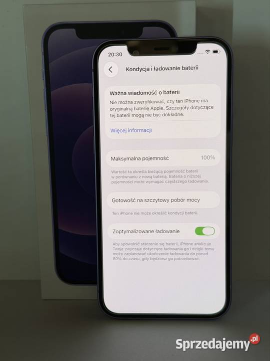 iPhone 12 128GB Fioletowy 100 Kondycja Kalisz sprzedam
