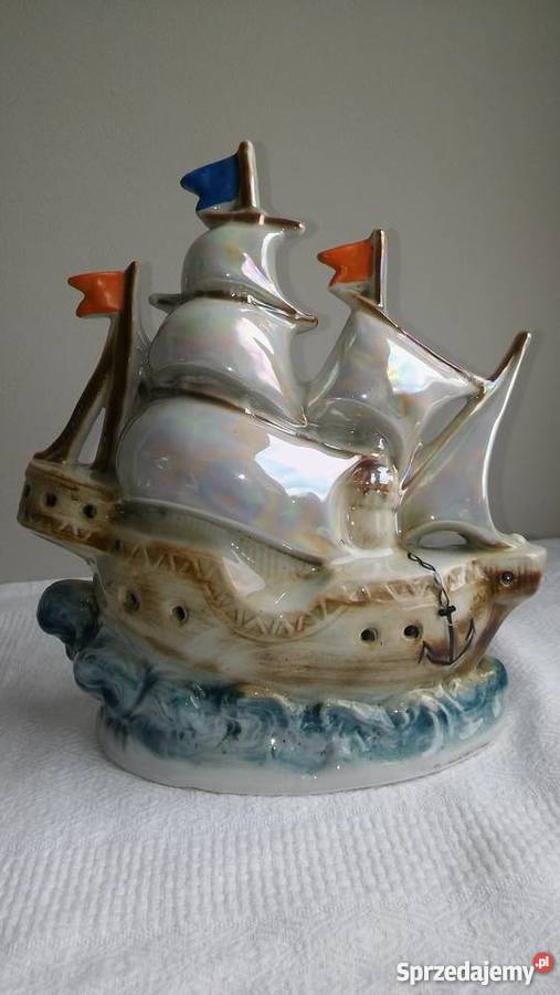 duża porcelanowa figurka statek żaglowiec antyk pomorskie Gdańsk sprzedam