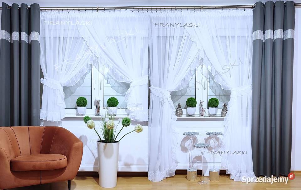 Firany Gotowe Firana balkonowa falbanki cyrkonie dolnośląskie sprzedam