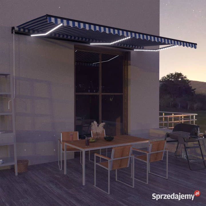 Ręcznie zwijana markiza z LED 600 x 300 Markizy i osłony mazowieckie Warszawa