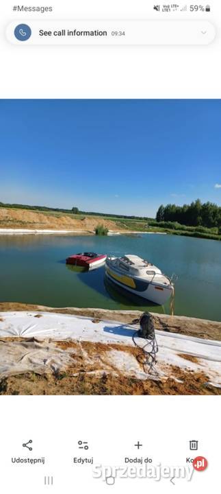 Łódka czteroosobowa z silnikiem spalinowym 25 kw