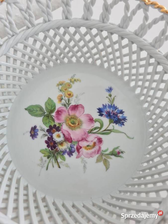 Porcelanowa ażurowa paterka w kwiaty misa Gorlice sprzedam
