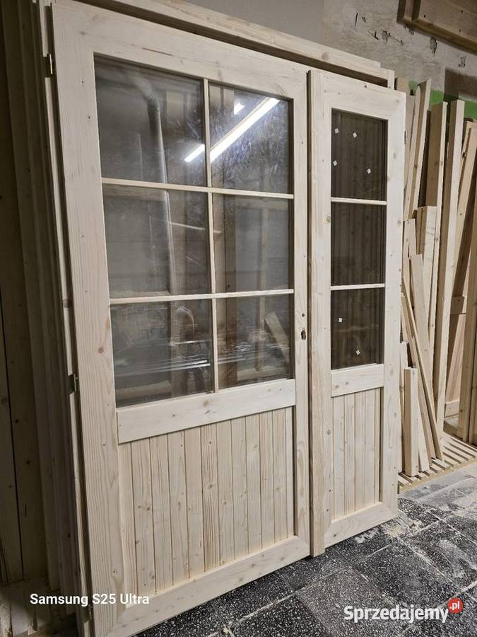 Drzwi drewniane tarasowe 150 x 200 małopolskie