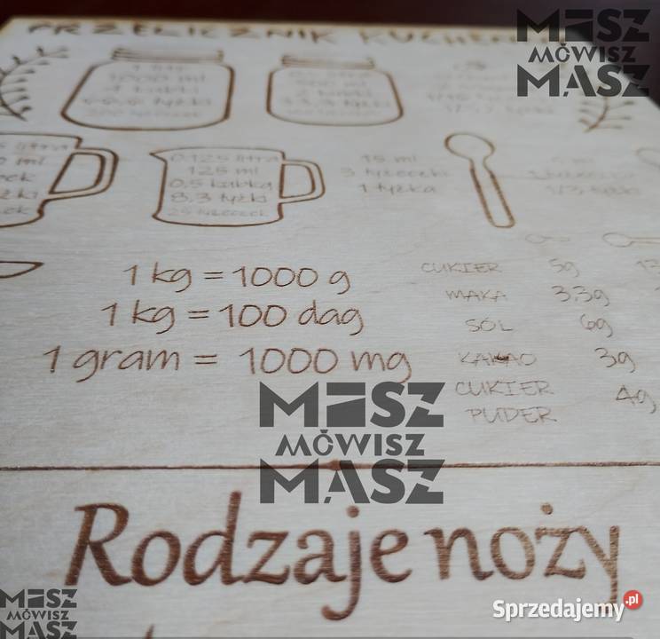Plakat drewniany Ozdoba Kuchnia Dom Przelicznik Racot