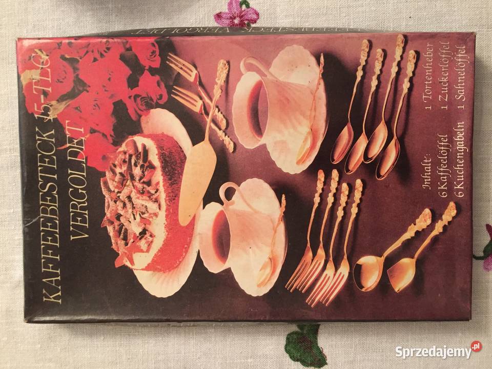 Komplet sztućców do kawy NRD pozłacane sprzedam