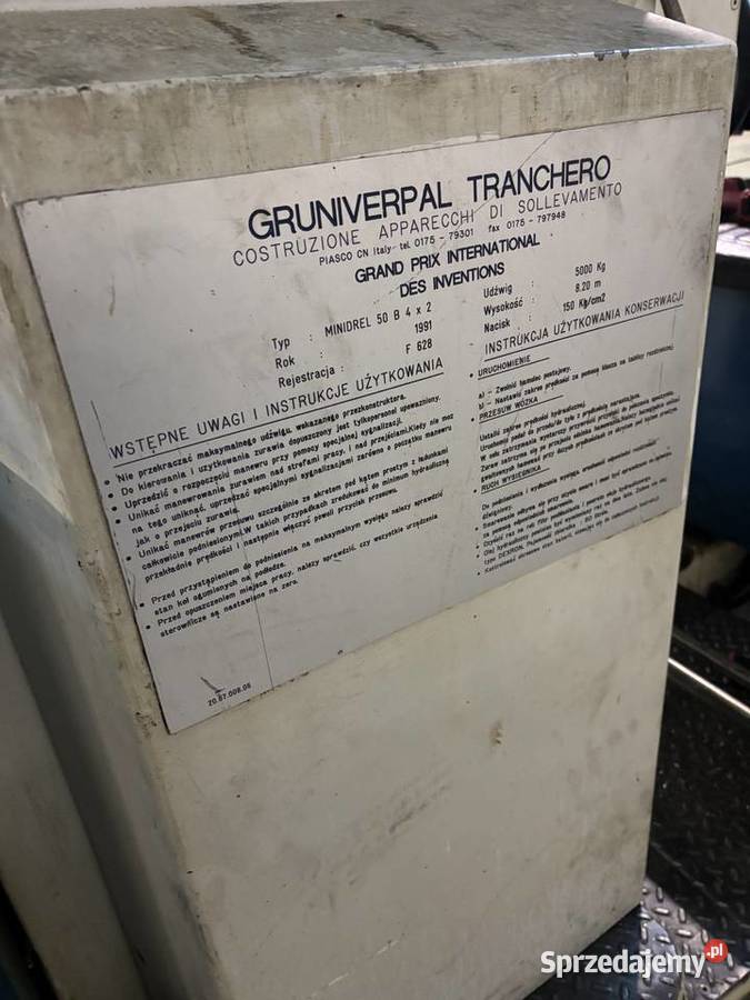 Dźwig Akumulatorowy Gruniverpal Tranchero Czechowice-Dziedzice