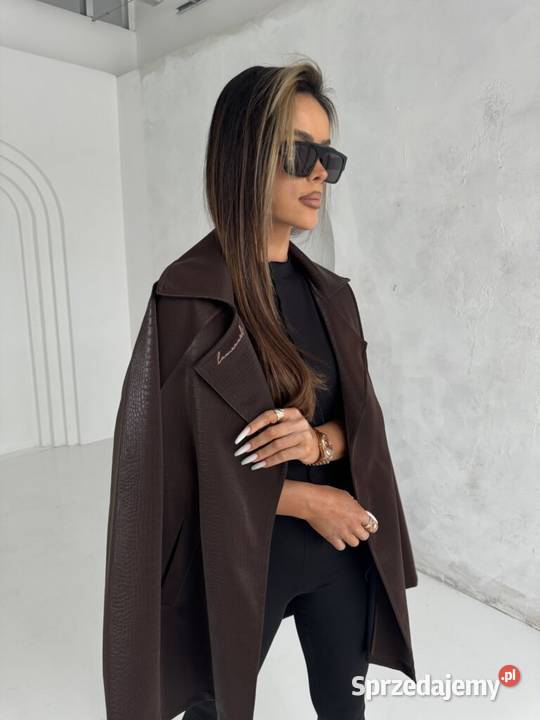 Plaszcz LADY FIRST czekoladowy LA MANUEL dolnośląskie Jelenia Góra
