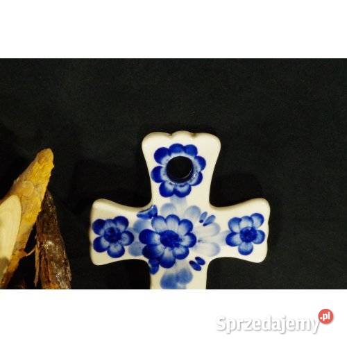 Ceramiczny krzyżyk ścienny ręcznie malowane śląskie sprzedam