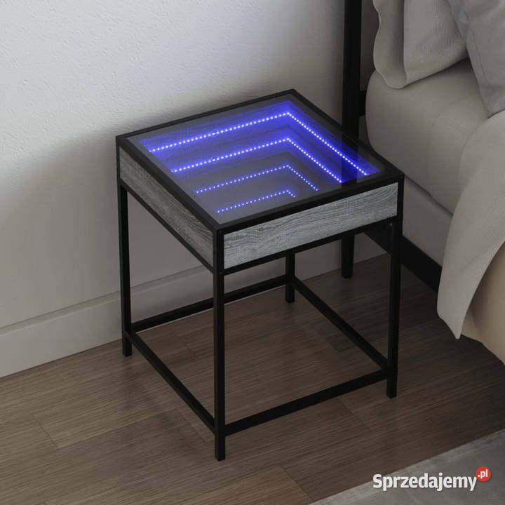 Stolik kawowy z LED Infinity szary dąb sonoma Warszawa