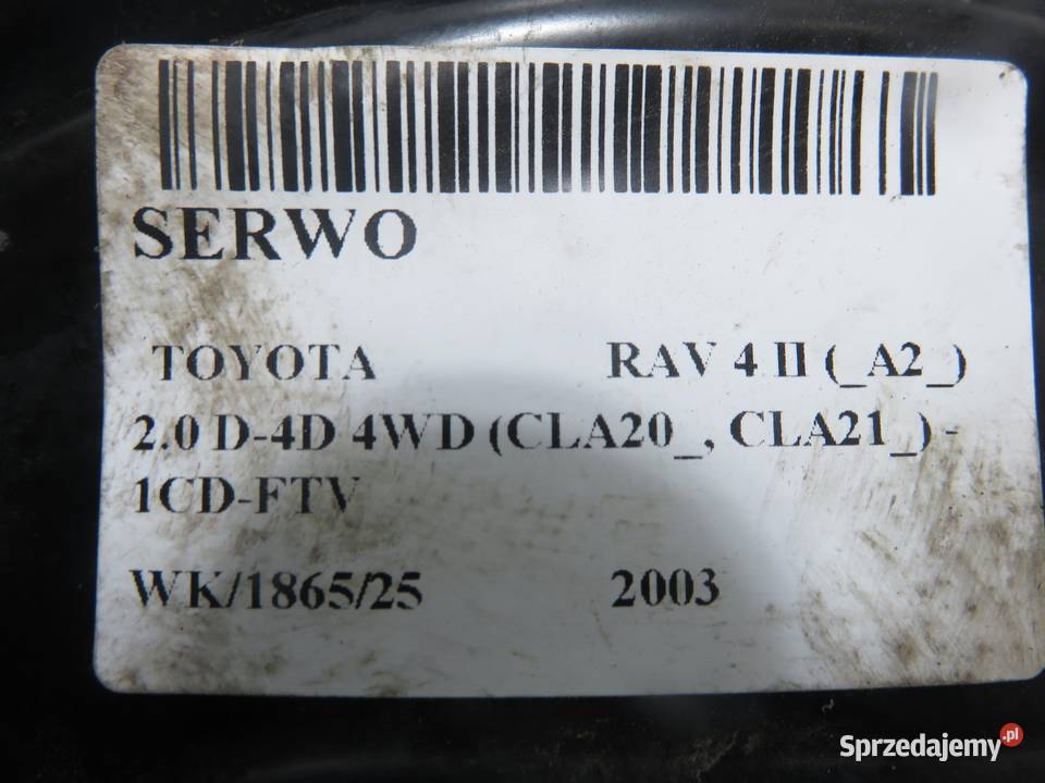 SERWO TOYOTA RAV 4 II 20 D4D 4WD 116 1CDFTV osobowe Pompy hamulcowe