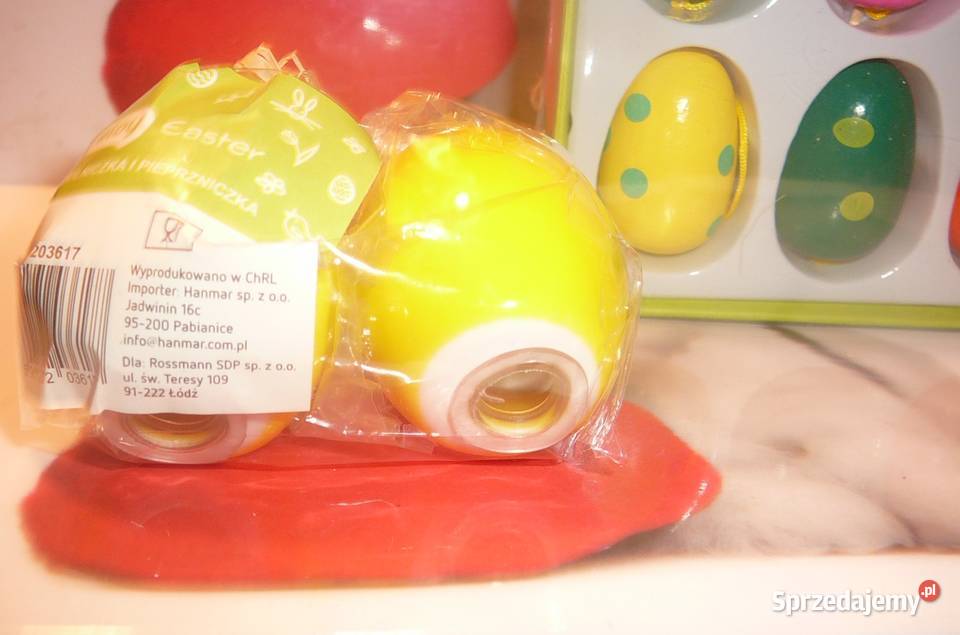 Małe solniczki żółte pisanki małe 6 drewniane Wrocław