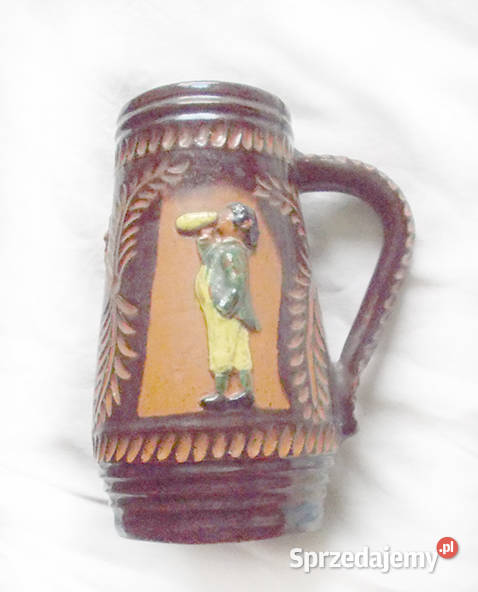 retro ceramika prl ozdobny kufel ceramiczny Szczecin