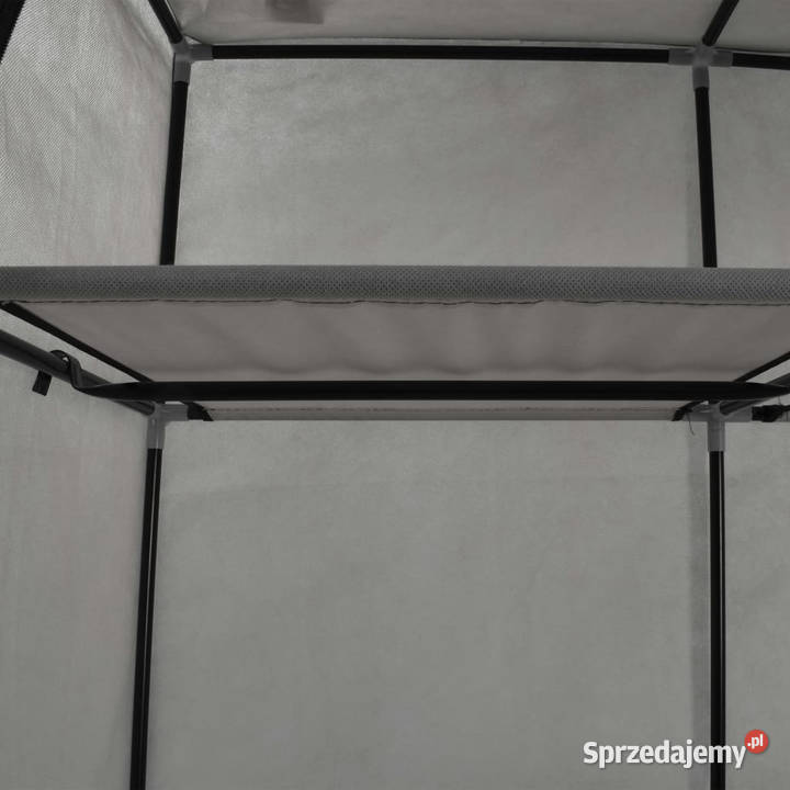 Szafa z przegrodami i drążkami szara 150x45x175