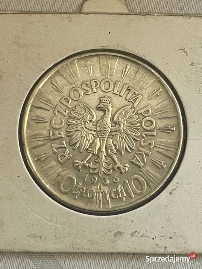 Srebrna moneta 10 Józef Piłsudski 1936 Numizmatyka