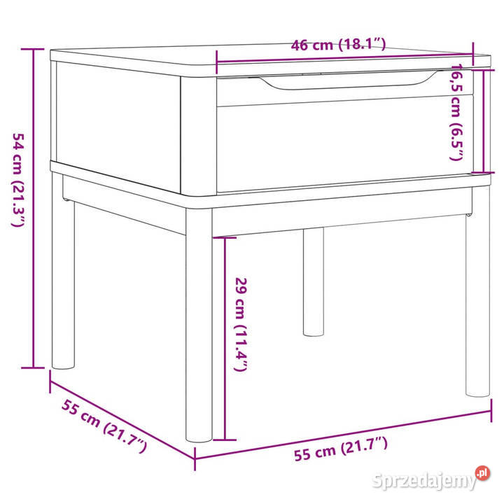 Stolik pod lampę FLORO woskowy brąz 55x55x54 Warszawa sprzedam