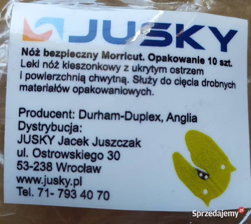 504 NÓŻ bezpieczny do cięcia JUSKY 3 sztuki sprzedam