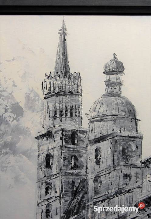 Pejzaż miejski obraz olejny na płótnie w Antyki, Sztuka, Kolekcje lubelskie Lublin sprzedam