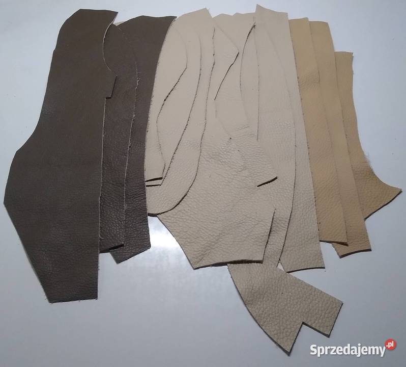 Skóra Licowa Włoska średnie kawałki Beż różne pomorskie Gdańsk