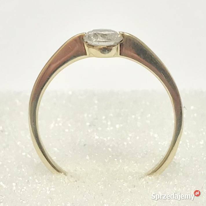 Złoty PIERŚCIONEK zaręczynowy 585 14K KAMIEŃ r15 złote Warszawa