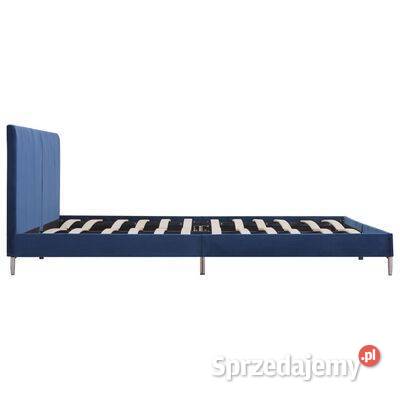 vidaXL Rama łóżka niebieska tapicerowana