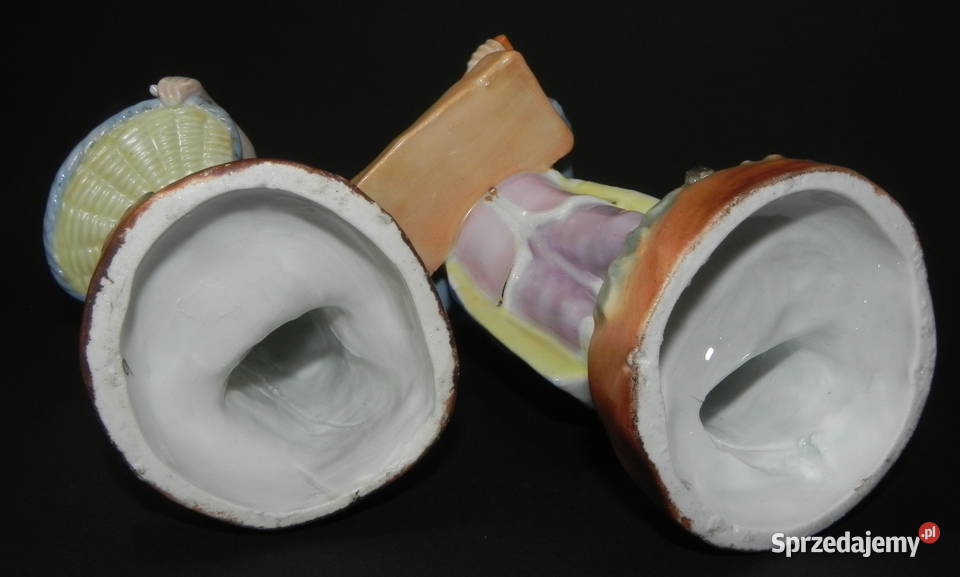 Porcelana stare figurki para sprzedawców Środa Wielkopolska