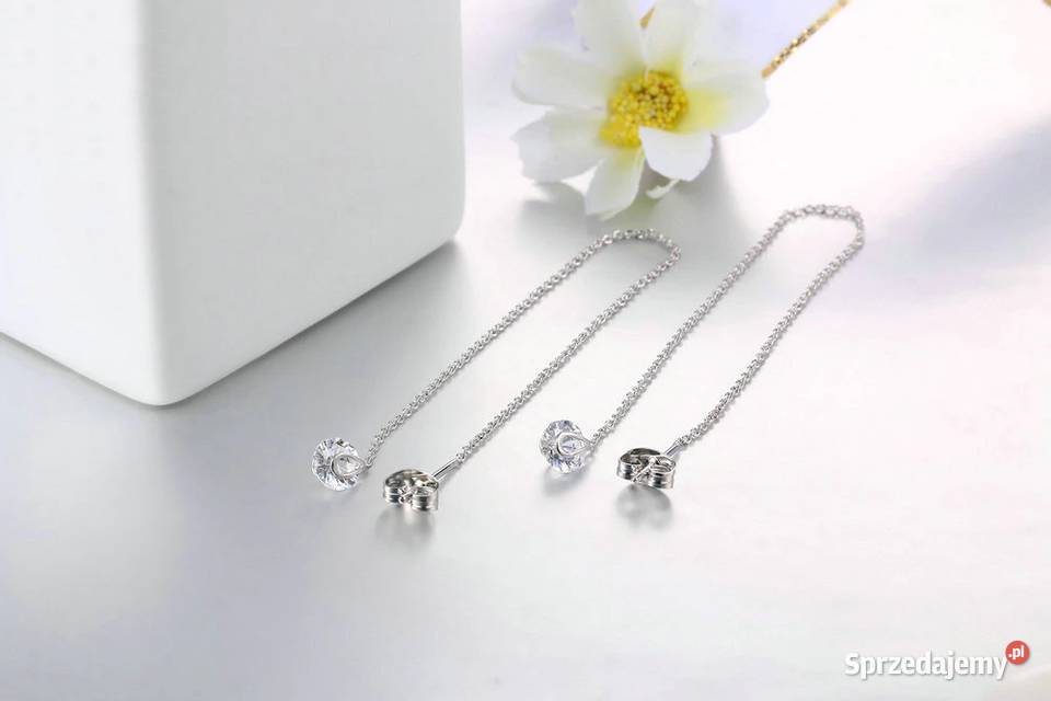 Nowe kolczyki srebrny kolor wiszace dlugie z zachodniopomorskie Szczecin