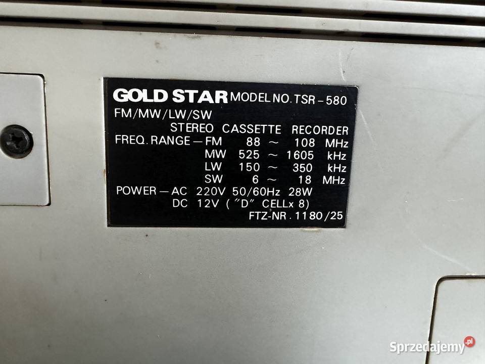 Radio Magnetofon Gold Star TSR580 1980 Magnetofony Elektronika Busko-Zdrój