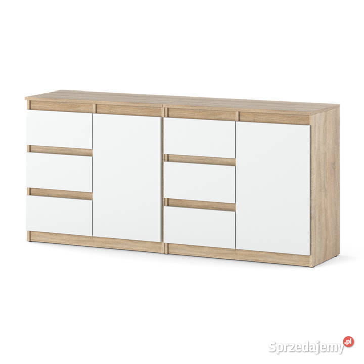 Komoda Dąb Sonoma Biały Mat Duża Szafka 160 Z warmińsko-mazurskie Elbląg