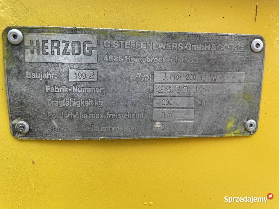 Winda Budowlana wyciąg HERZOG Junior 200 HD Ślesin