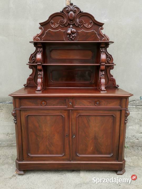 Mahoniowa komoda z nadstawką pomocnik antyk Wałbrzych sprzedam