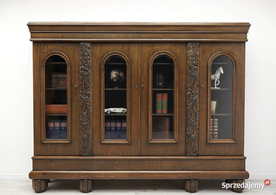 Dębowa biblioteka w stylu secesyjnym lata 30te