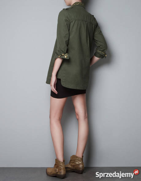 żakiet militarnykhaki ZARA rSnowy Białystok