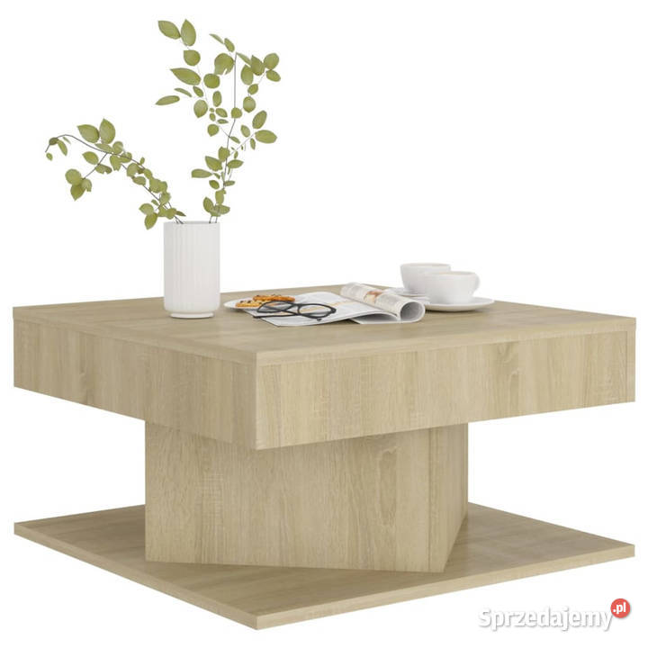 Stolik kawowy dąb sonoma 57x57x30 materiał Warszawa