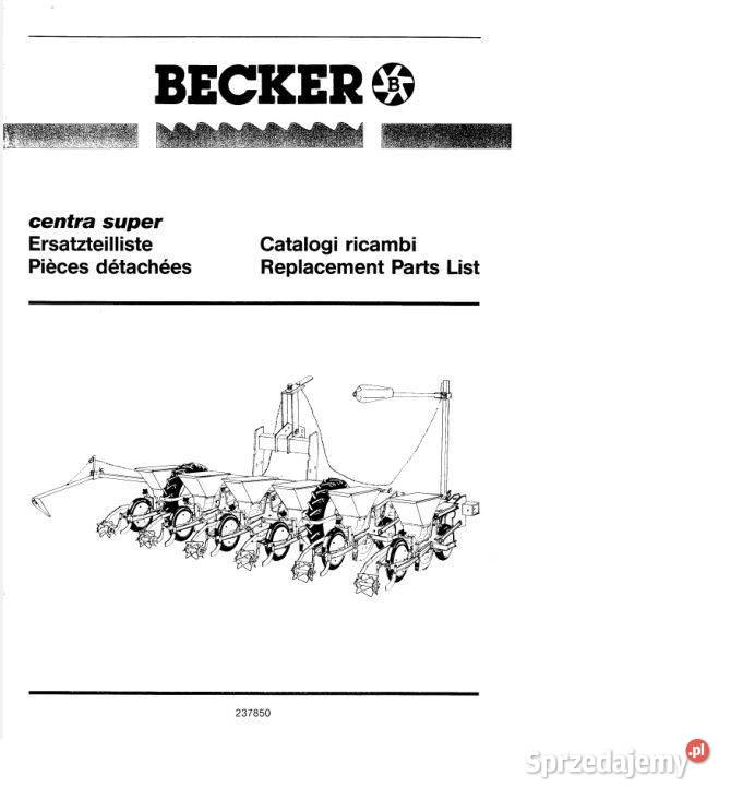 Becker Centra Super siewnik katalog części Kielce