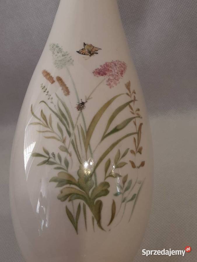 Piękny porcelanowy wazon niemiecki w kwiaty Inowrocław