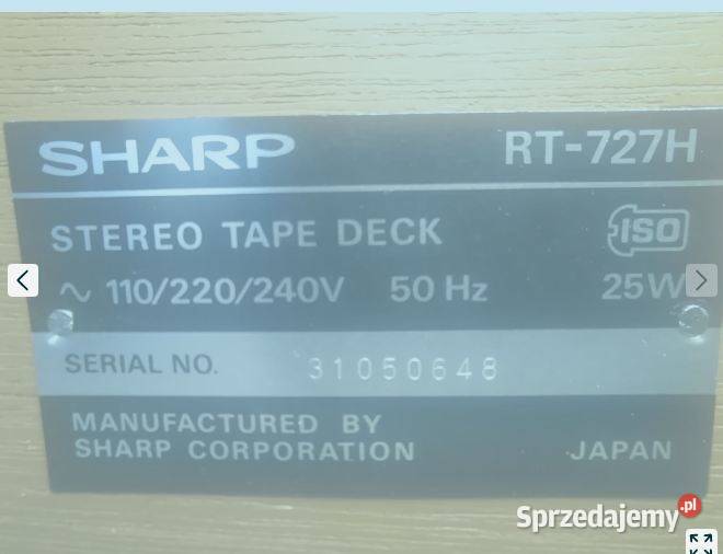 Magnetofon szpulowy Sharp Stereo Tape Deck śląskie Tychy sprzedam