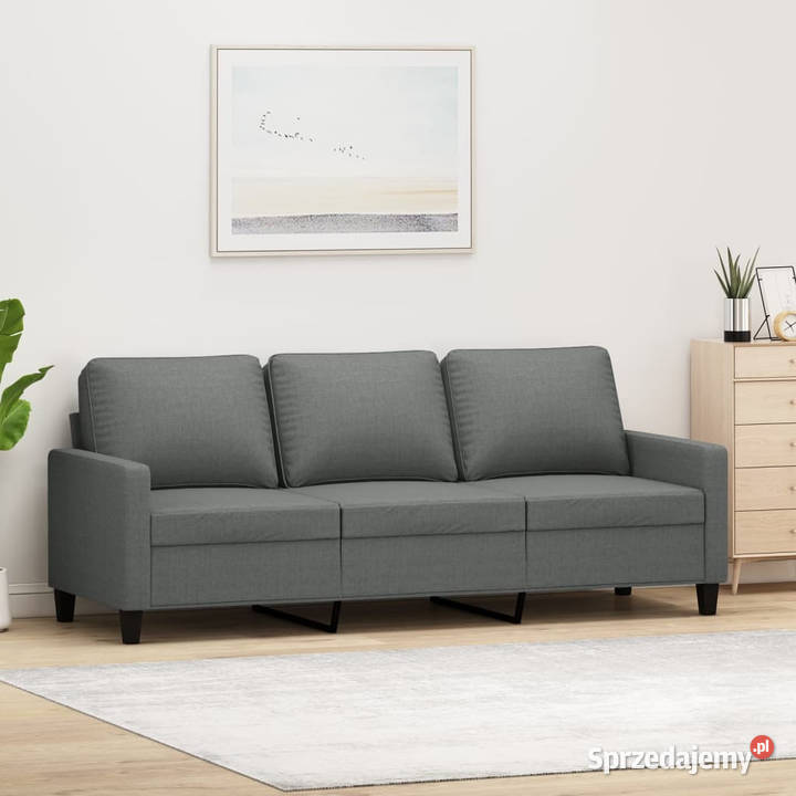 Sofa 3osobowa ciemnoszara 180 tapicerowana Warszawa
