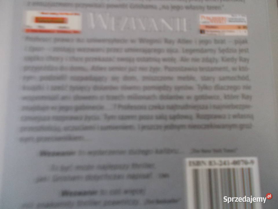 John Grisham Wezwanie Proza i poezja opolskie Głubczyce sprzedam