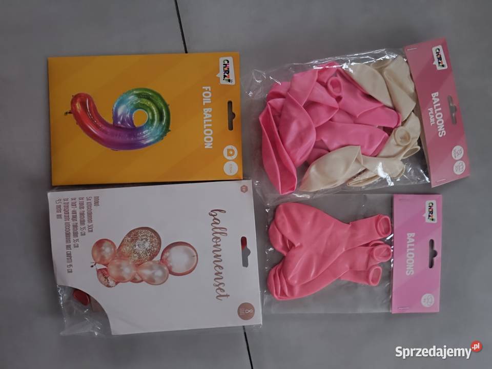 Zestaw urodzinowy srebrno różowy 9 Lipiny sprzedam