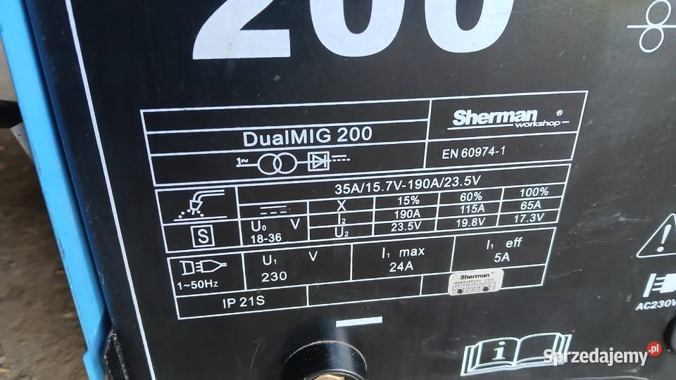 Migomat półautomat spawarka Sherman dualmig 200 Zwoleń