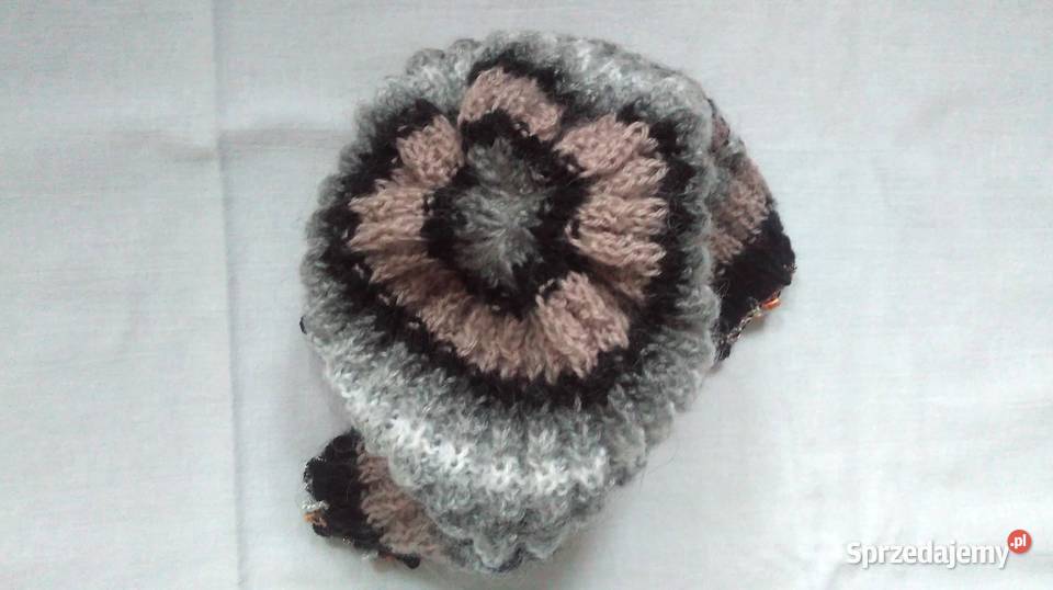 Czapka damska Paski r SM przejściowa Handmade Dla kobiet Nakrycia głowy Białystok