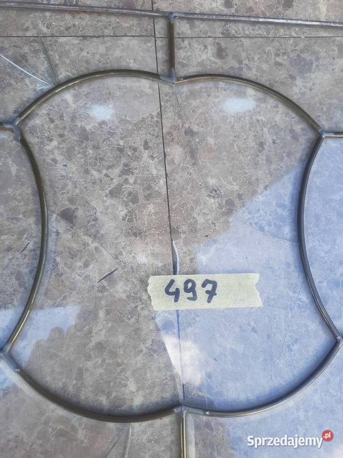 497 Witraż frontu starego zegara fazowane szkło Antyki Tczew