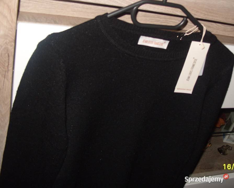 czarny cieplutki sweter JEAN LOUIS FRANCOISE rML Swetry i golfy Rawicz