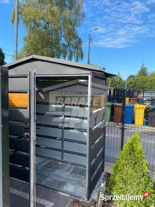 Wiata śmietnikowa 15x05m antracyt drewnopodobny Piła