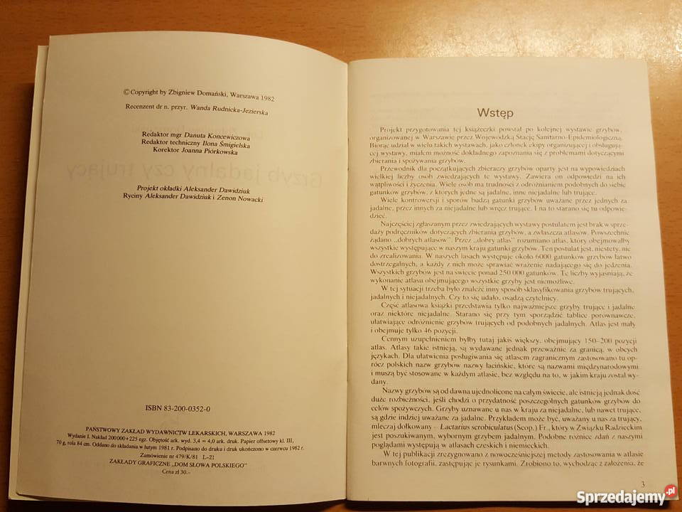 PORADNIK Grzyb jadalny Zbigniew Domański przyroda, krajobrazy wielkopolskie Złotniki