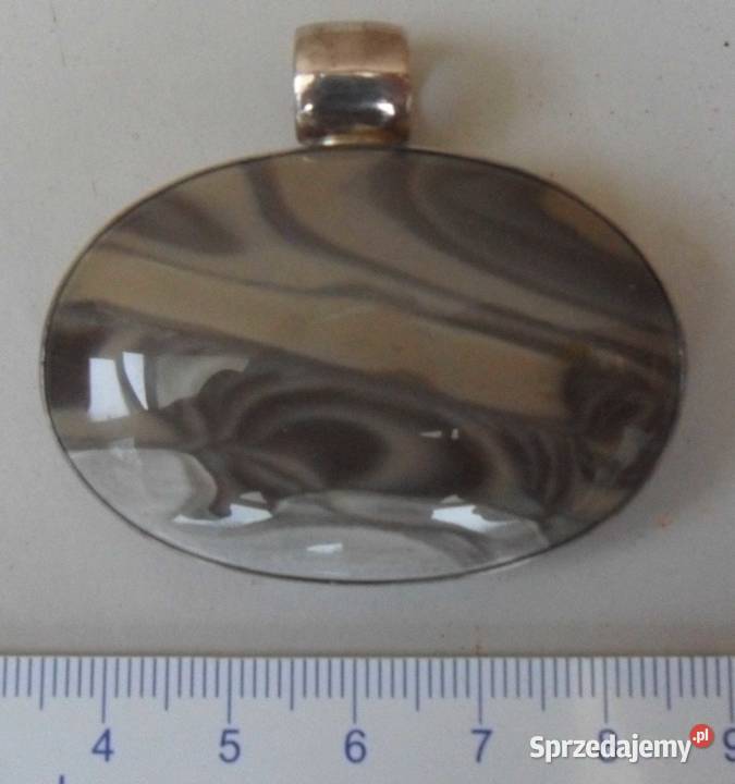 Wisior srebro 925 i krzemien pasiasty Zegarki i Biżuteria