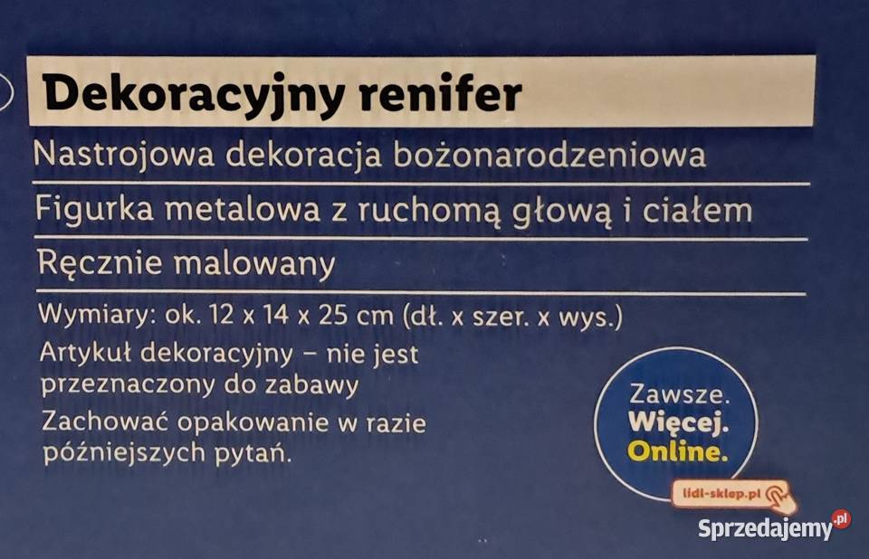 Dekoracyjny Renifer inny kolor Wąsewo sprzedam