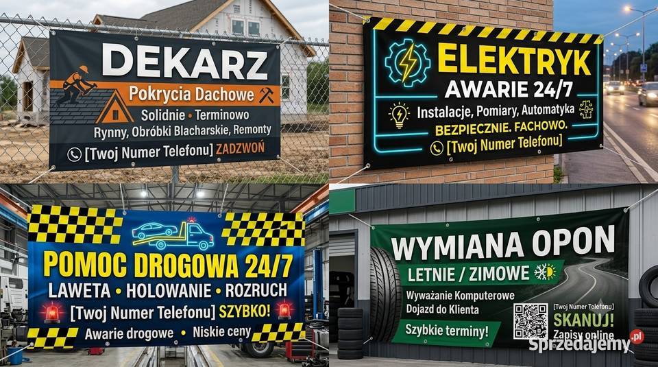 Baner reklamowy BUDOWLANKI i MECHANIKI Gotowy w